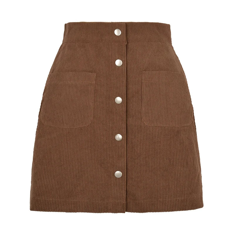 Corduroy Slim Fit Mini Skirt