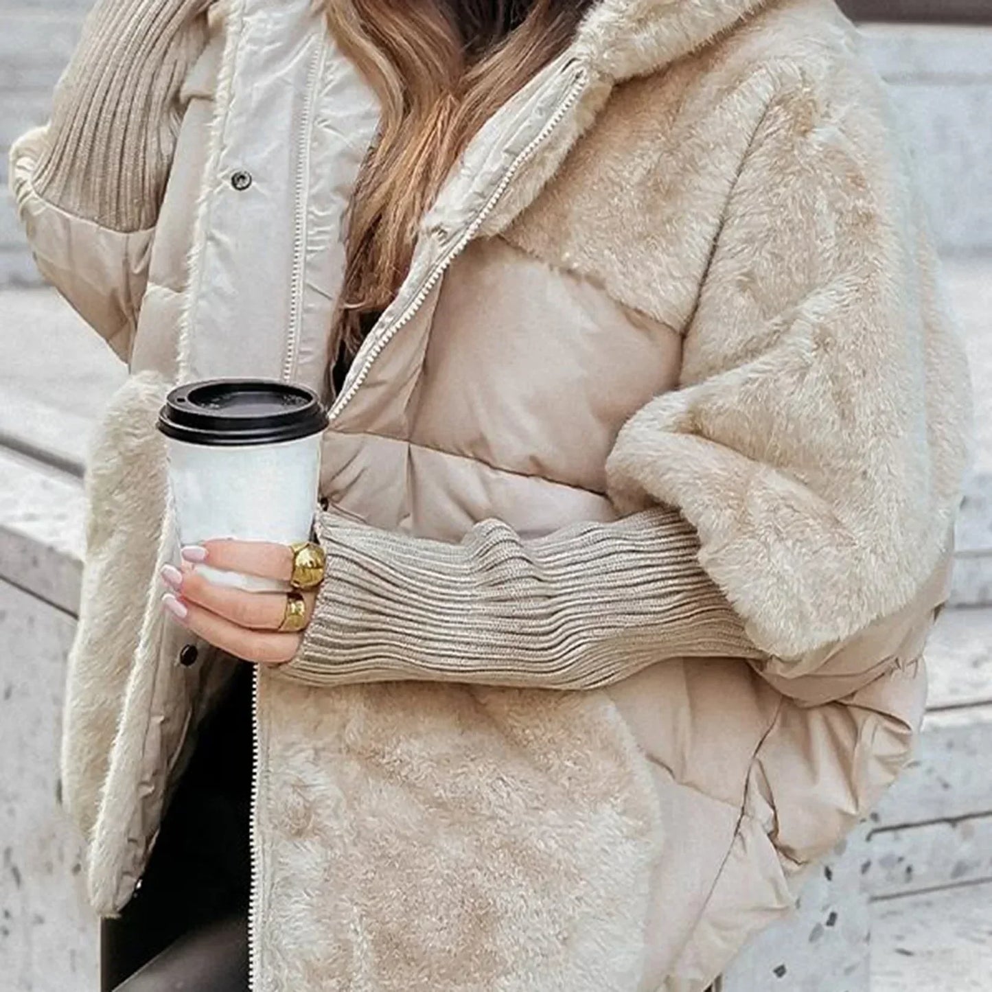 Loose Cotton Long Sleeve Hooded Jacket Coat