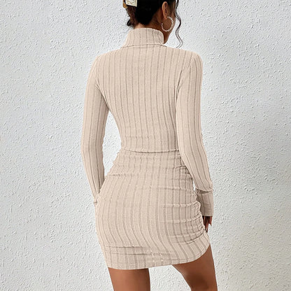 Bottoming Long Sleeves Sexy Mini Dress