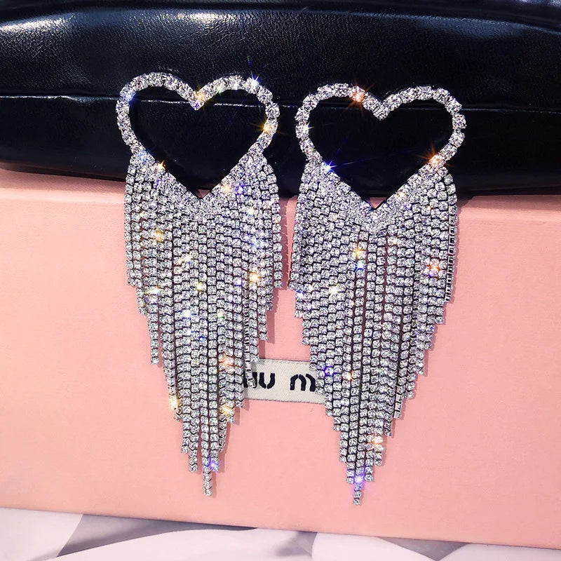 Gold Bridal Drop Simulated Pearl Crystal Statement Earrings