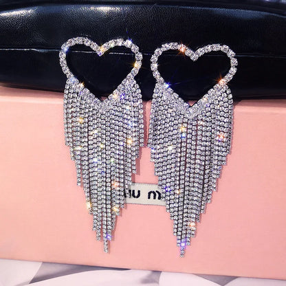 Gold Bridal Drop Simulated Pearl Crystal Statement Earrings