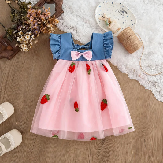 Baby Girl Cherry Mesh Dress