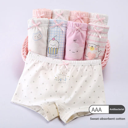 4Pcs Panties Girls Pure Cotton Boxer