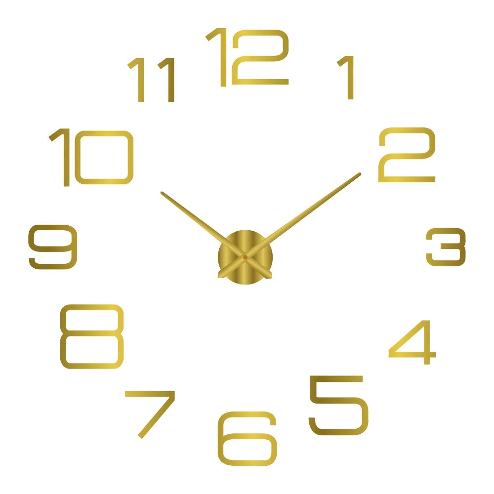 Large Wall 3D DIY Quartz Acrylic Mirror Stickers Clocks