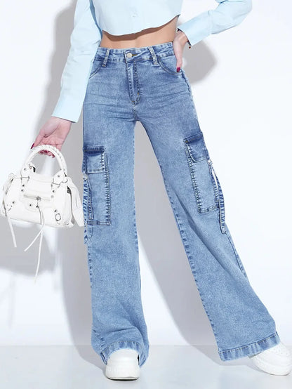 Utility Multiple Pockets Jeans Pants