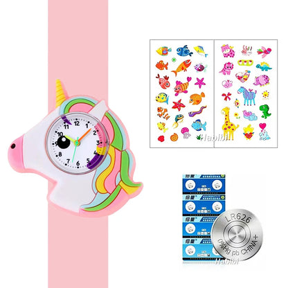Slap Bracelet Clock Cartoon Kids Watches