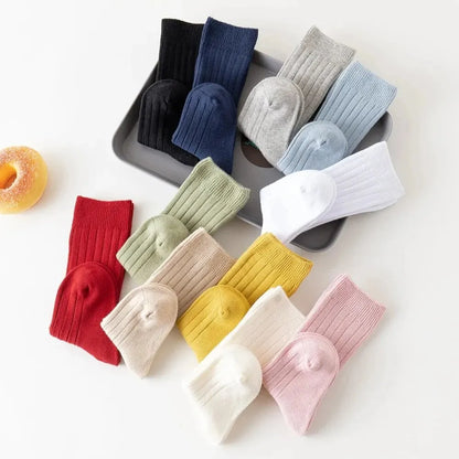 3Pairs/Lot Baby Knee High Soft Cotton Long Sock