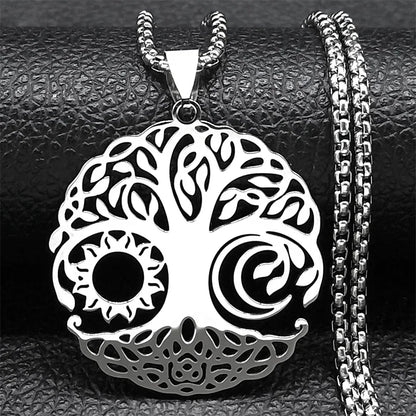 Aesthetic Tree of Life Love Heart Necklace