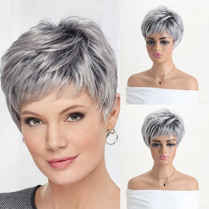 Short Natural Wigs with Bangs Soft  Hair Wig