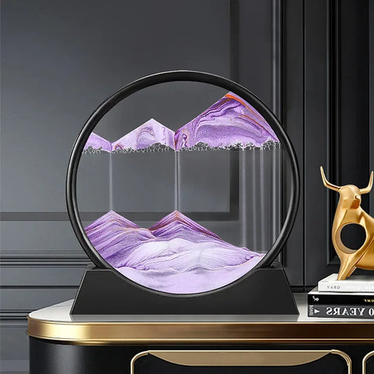 3D Moving Sand Round Glass Deep Sea Home Decoration