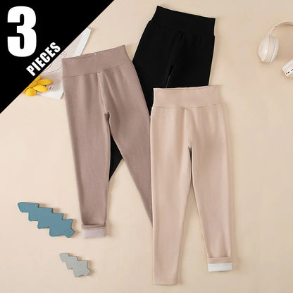 3/1 Autumn And Winter Medium High Waist Thick Fleece Warm Casual Leggings