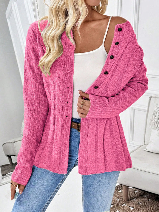 Long sleeved cardigan sweater