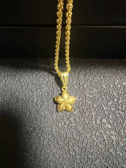 18K Gold Rope Chain Heart Pendant Necklace