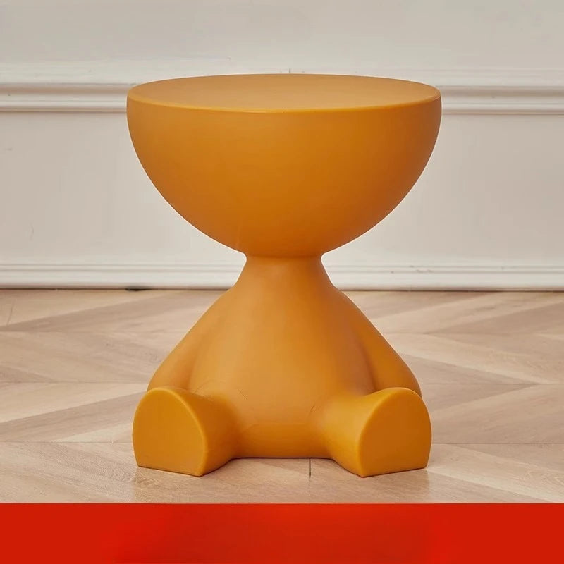Creative bear shaped plastic bedside table in small space