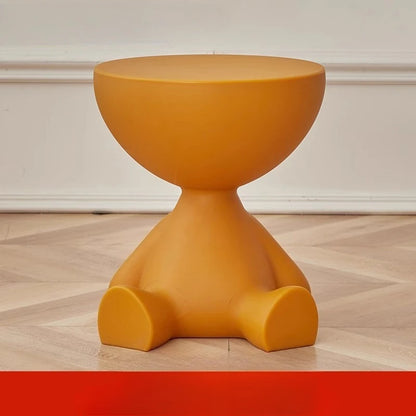Creative bear shaped plastic bedside table in small space