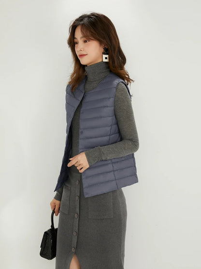 Matt Fabric Warm Vests Ultra Light Down Vest