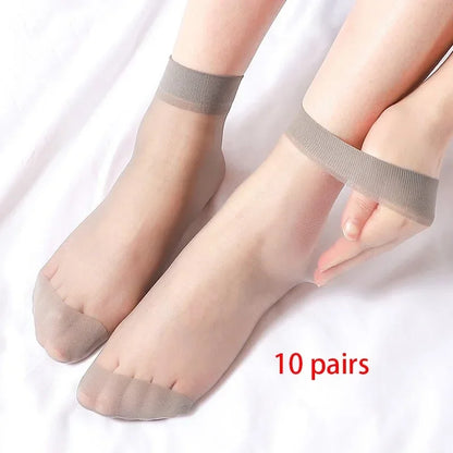 Transparent Thin Crystal Silk Socks