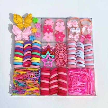 Bow High Elastic Hair Accessories Set No Hurt Hair Colorful Girls Hair Bands