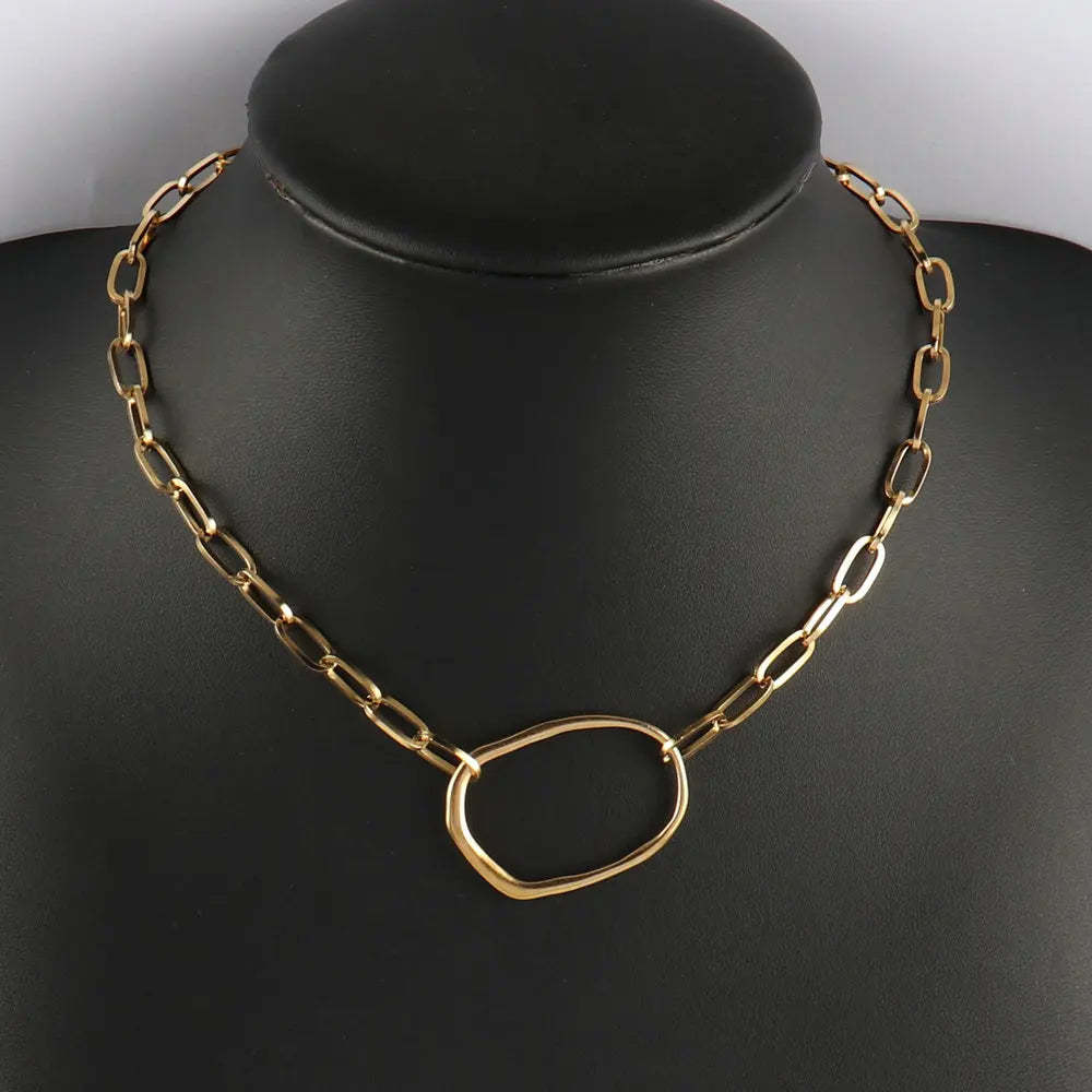 316L Stainless Steel Choker Heart Clavicle Chain Necklaces