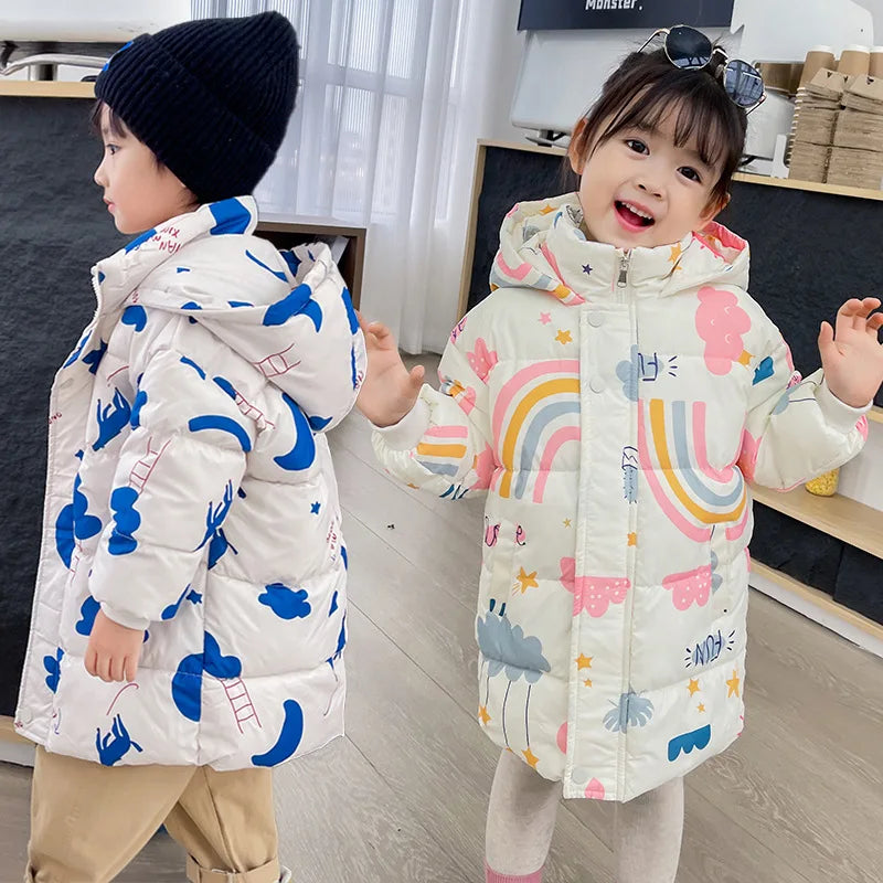 Winter Hooded Windbreaker Coat 2-7 Years Cotton Warm Jackets