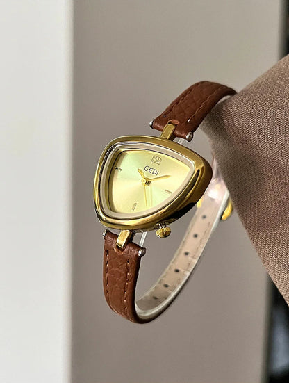 Versatile Irregular Triangle Dial Design Waterproof Quartz Watches