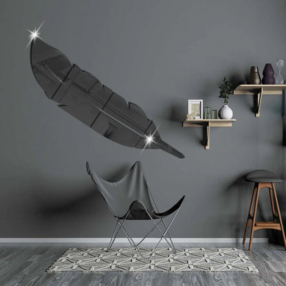 3D Dancing Feathers Mirror Wall Stickers