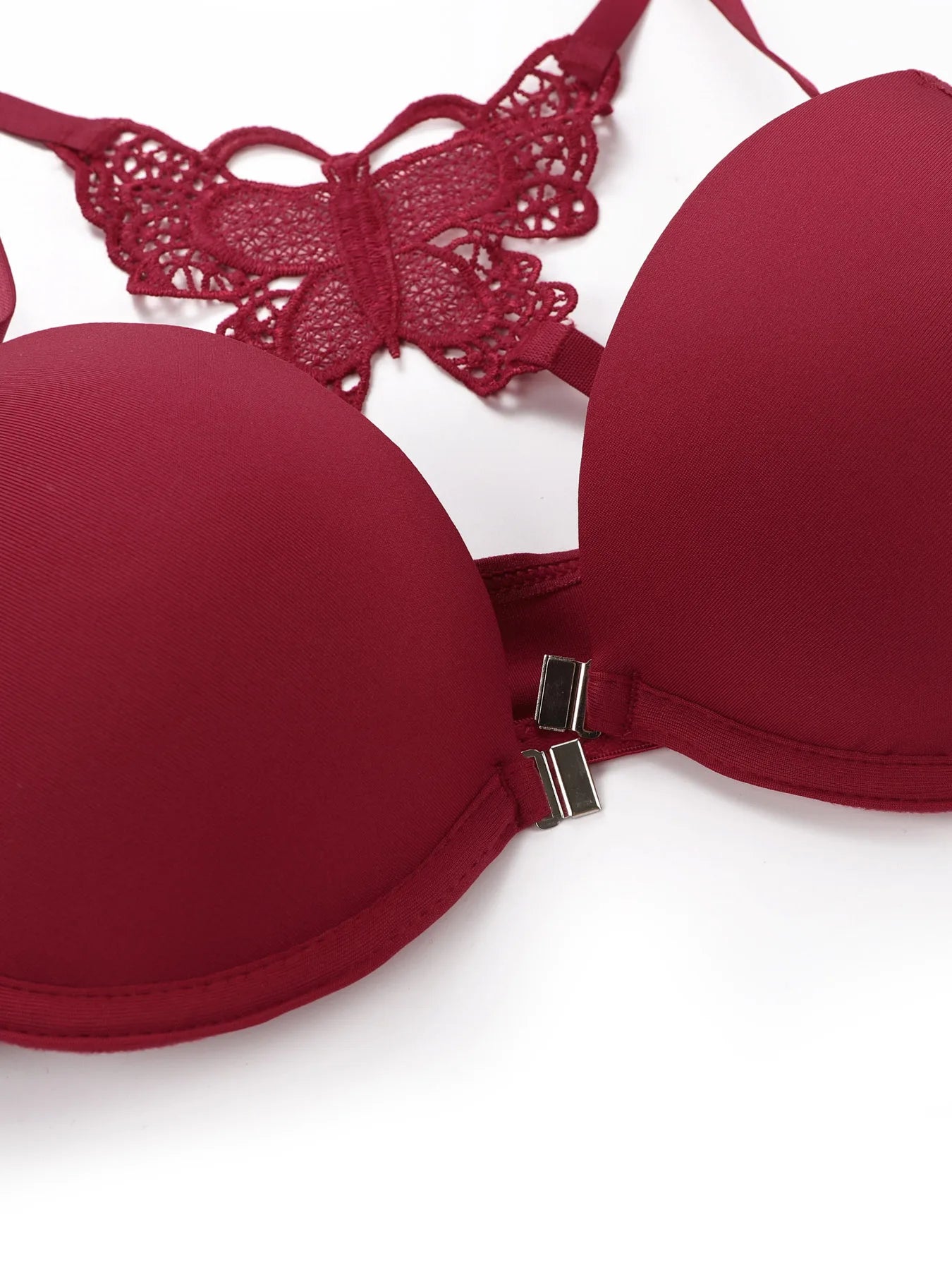 beautiful back butterfly bra push up set