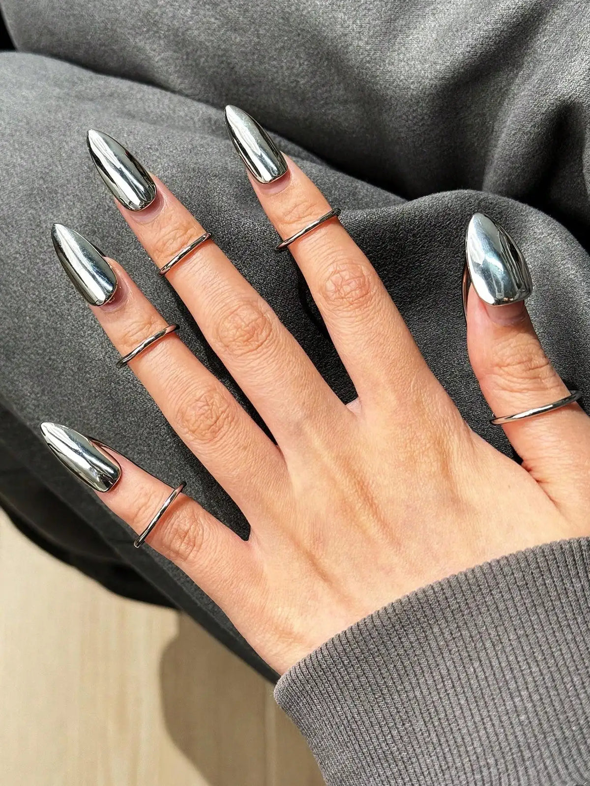 Unique Punk Five-Finger Nail Mysterious Artistic Niche Unisex Rings