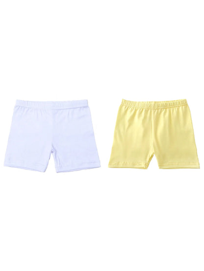 2Pcs Summer Solid Color Kids Leggings Girls