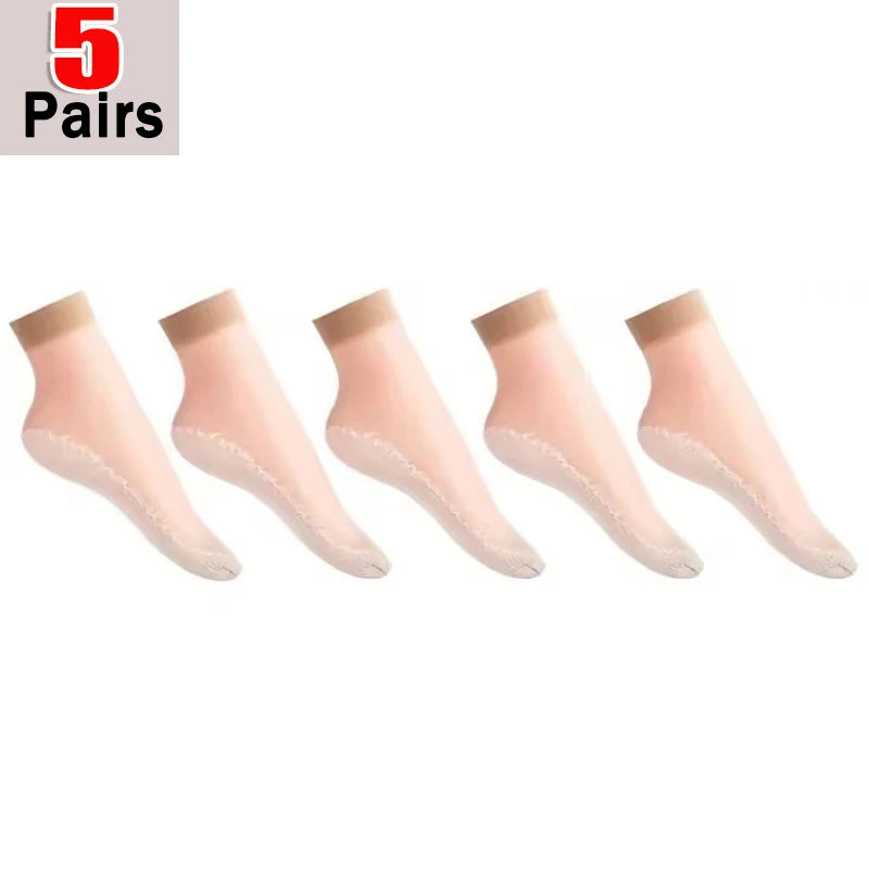 1/5/10pairs Lace Ultrathin Silk Socks