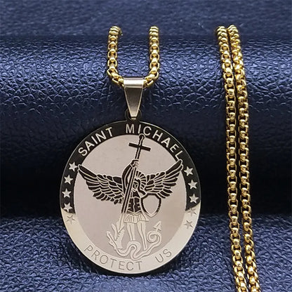 Seven Archangels Amulet Stainless Steel Necklaces