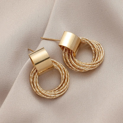 DANA Vintage Metal Round Drop Earrings