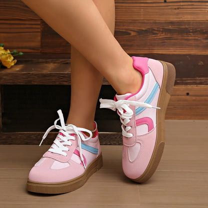Flat Bottom Mixed Colors Rubber Sole Sneakers