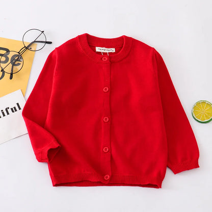 100Cotton Girls Knitting Cardigans Kids Sweater Toddler