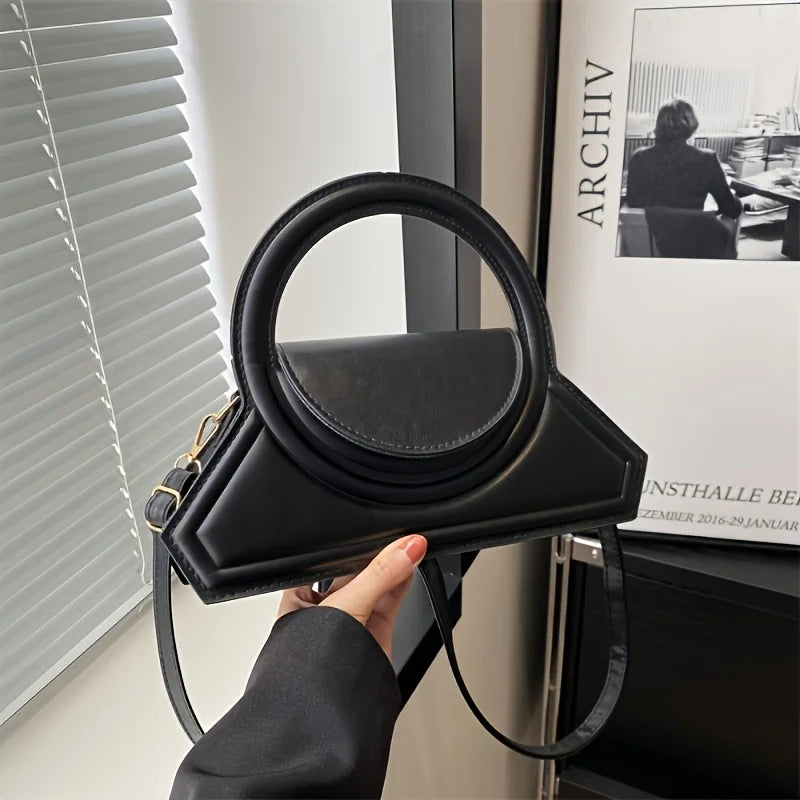Pu Leather Elegant Tote Versatile Vintage Small Square Bag
