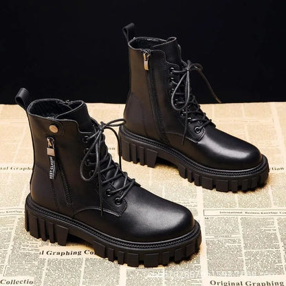 Warm Platform Zipper Ankle Boots