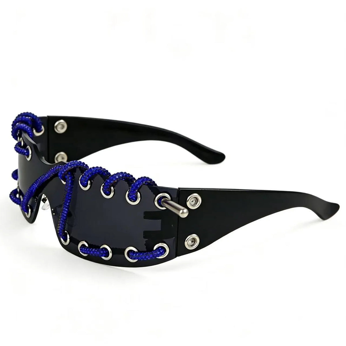 Punk Y2k Frameless Crystal Chain One-piece Bling Sunglasses