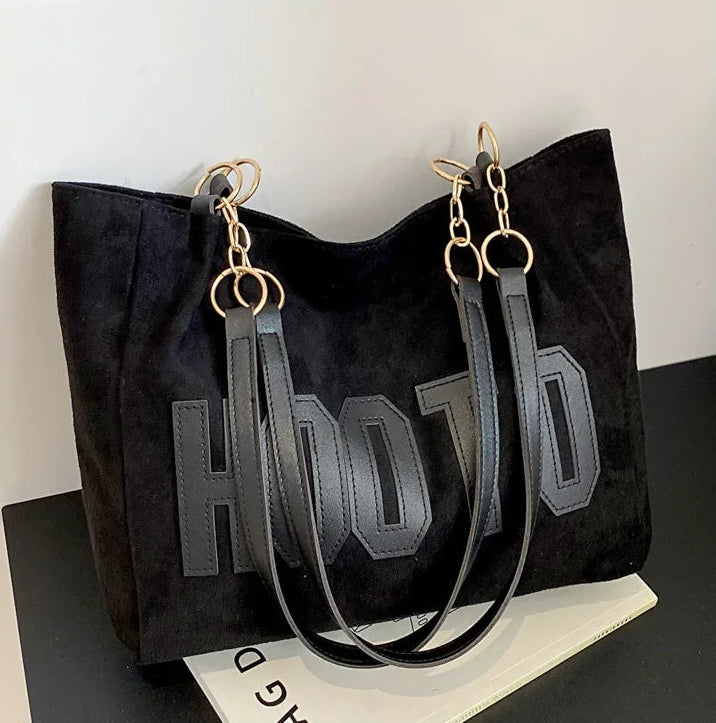 Letters Tote Canvas Campus Handbag Bolsa