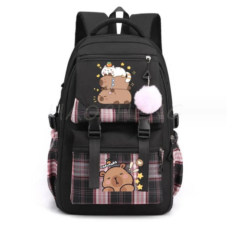 Backpack Lovely Capybara Print Large Capacity School Backpacks