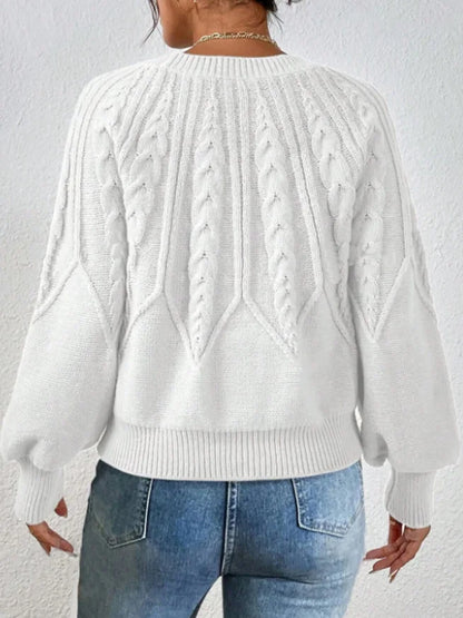 Elegant Casual Knitted Hoodie Thickened Warm Commuting Thread Sweater