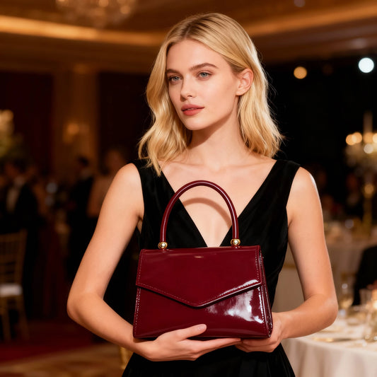 Vintage high-end glossy texture versatile handbag Dress