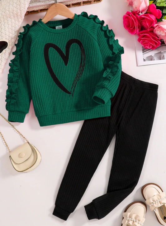 Spring and Autumn sports cartoon heart printed Set