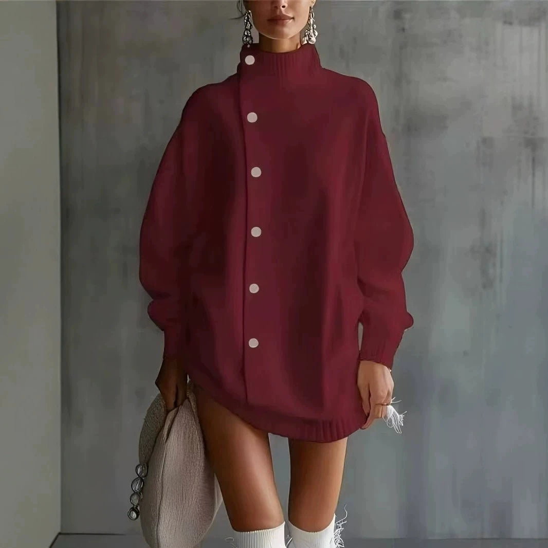 Autumn Winter Turtleneck Knit Cardigan Loose Sweater