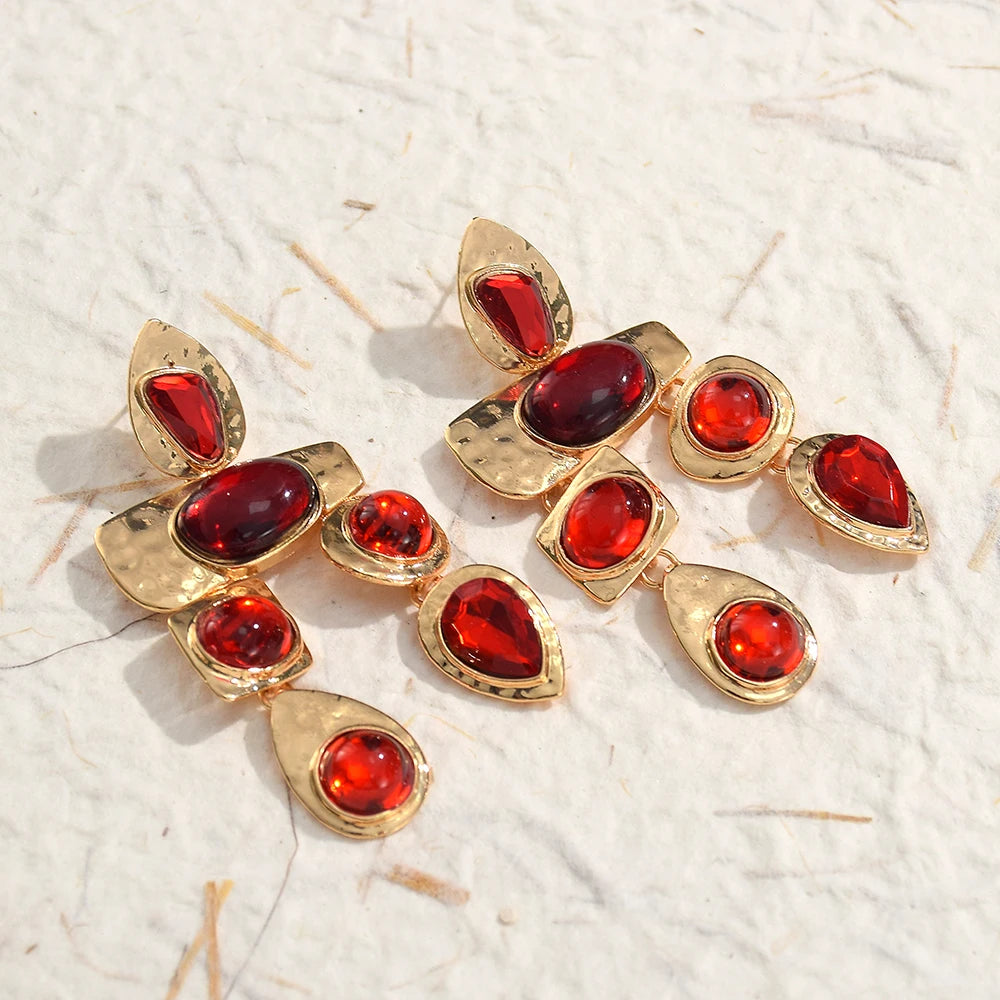 Exaggerated Vintage Rhinestone Crystal Beads Drop Earring
