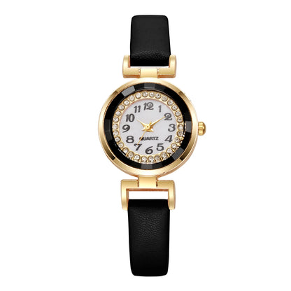 Small Arabic Casual Leather Strap Watch
