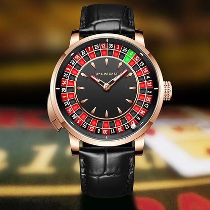Russian Roulette Game 46MM Mechanical Sapphire Mirror Diamond Dial Watch