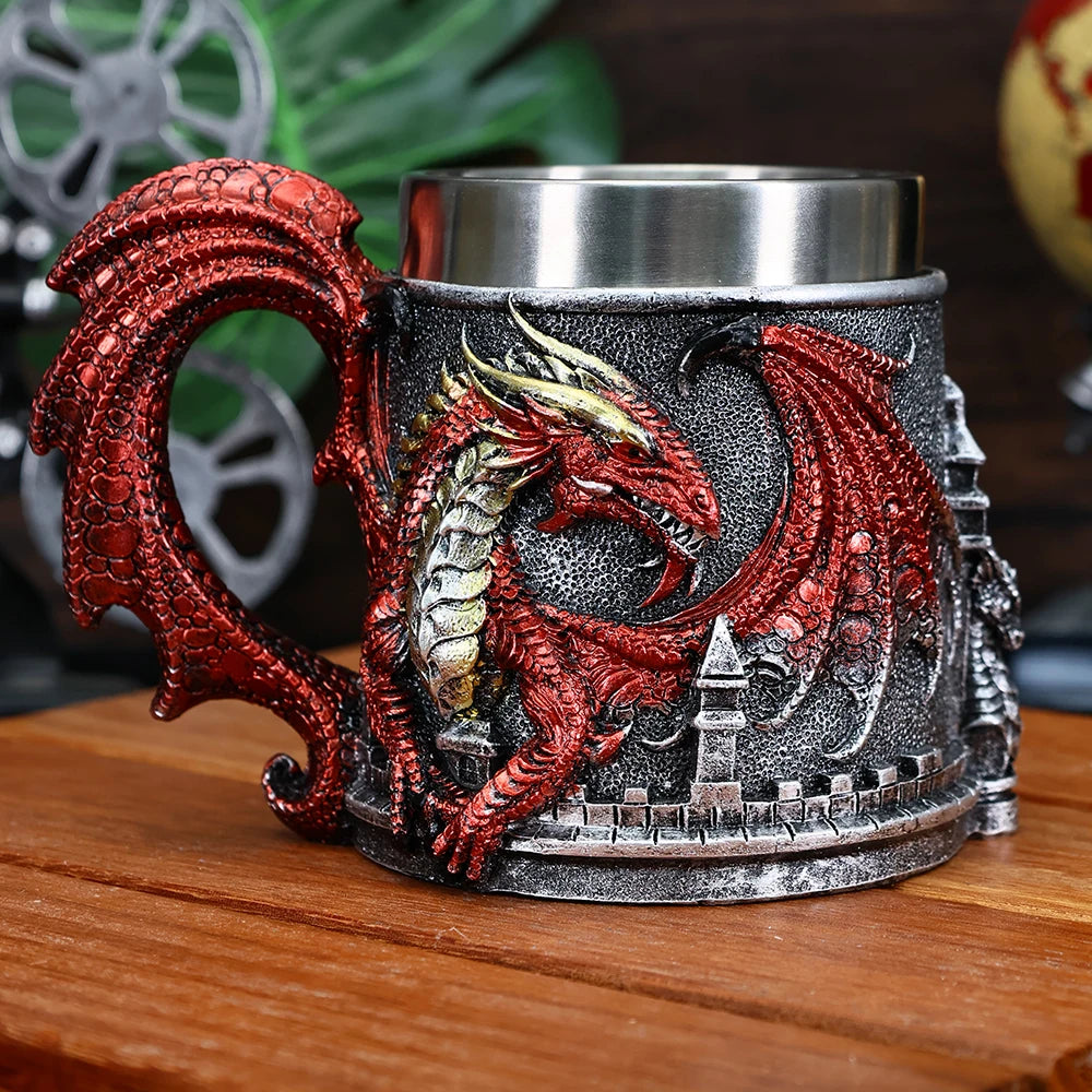 Viking Stainless Steel Nordic Barrel Dragon Boat Beer Mug