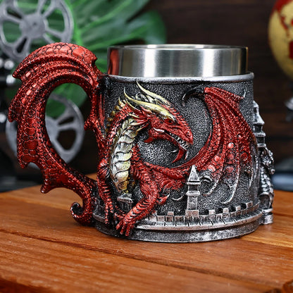 Viking Stainless Steel Nordic Barrel Dragon Boat Beer Mug