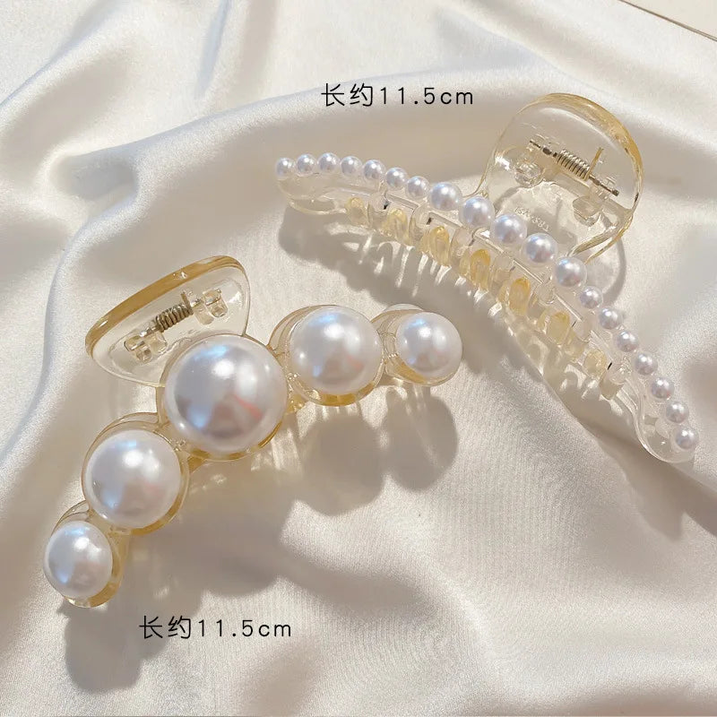 Simulated Pearl Hair Claws Hair Clips