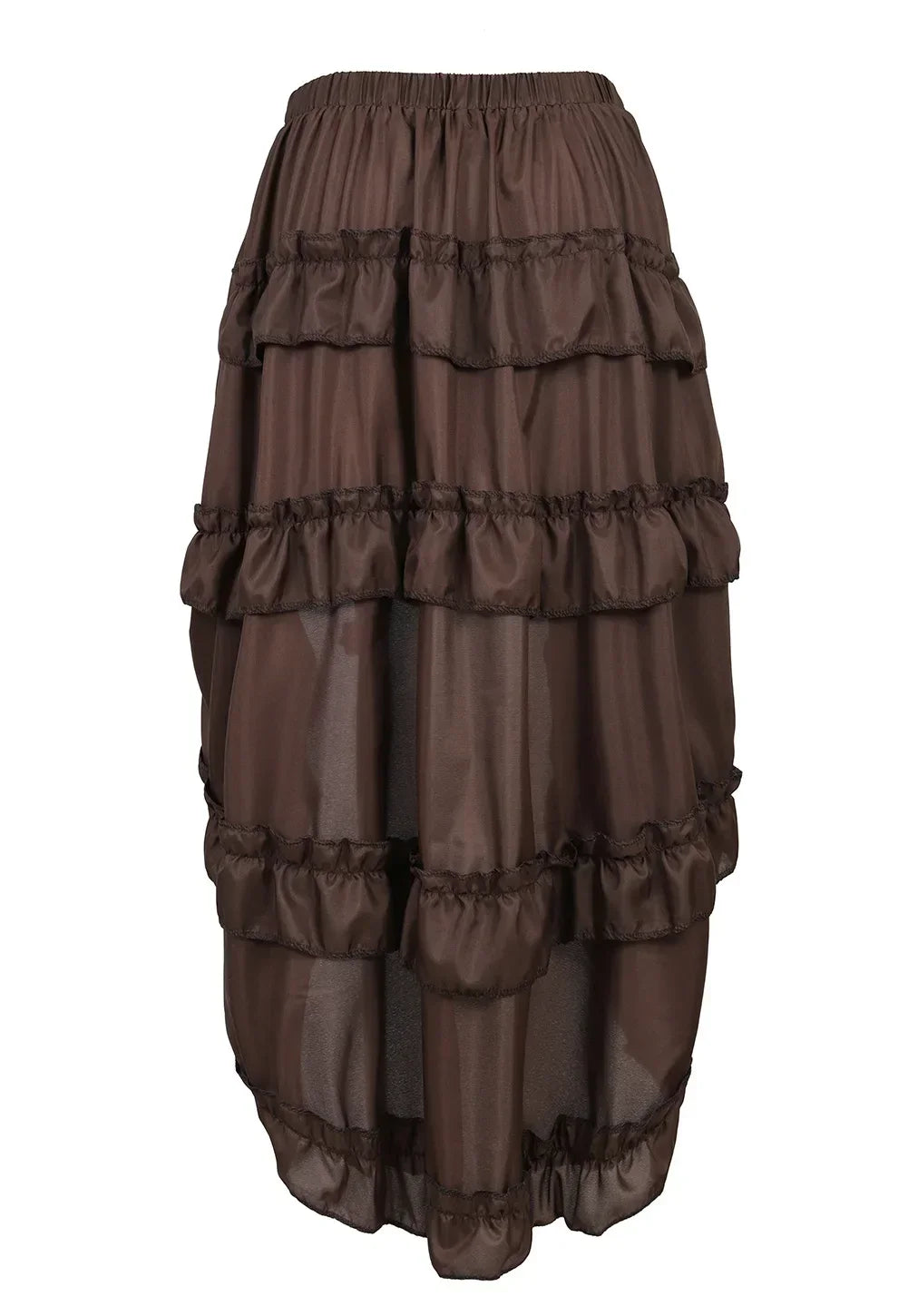 Gothic Long Sexy High-Low Ruffles Corset Skirts